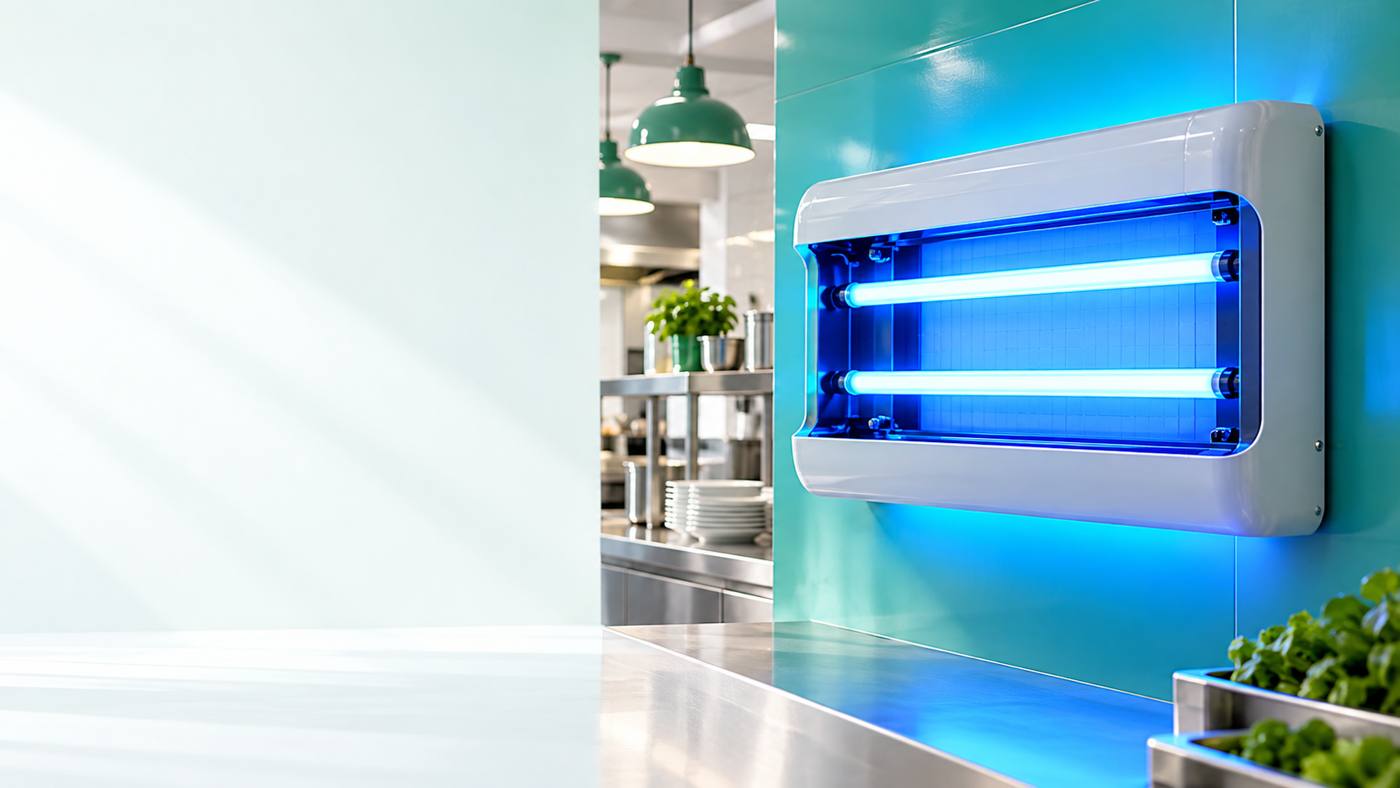 LED insect trap in a clean commercial space
